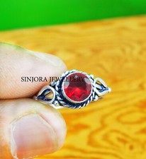 Garnet Gemstone 925 sterling silver handmade Gift Ring US size 5 to 10