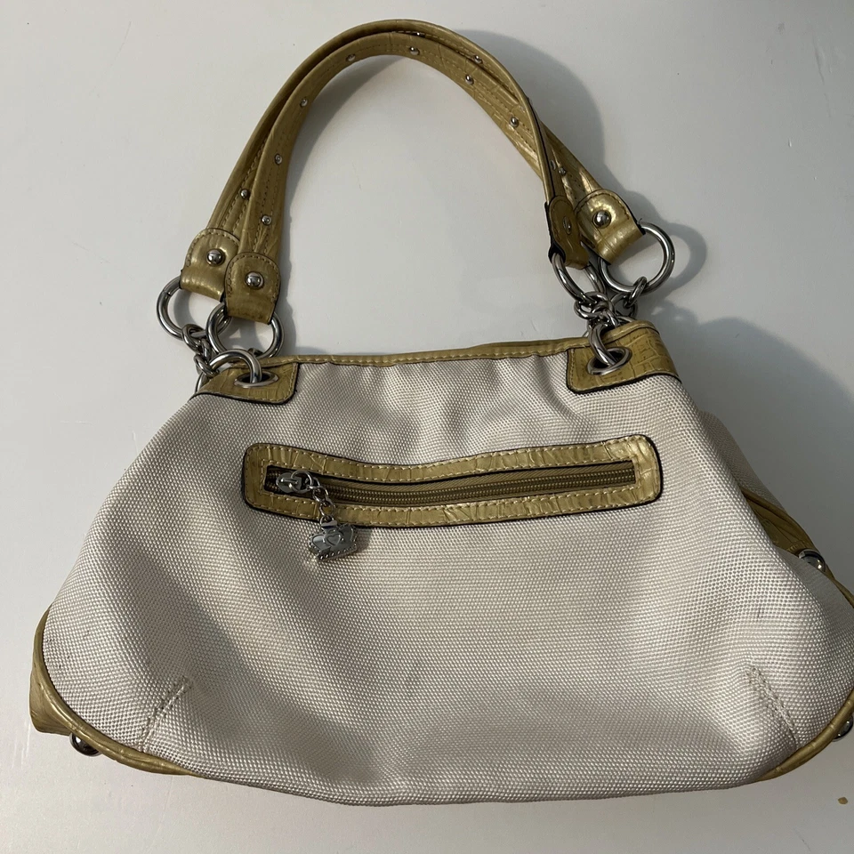 Kathy Van Zeeland 象牙色 奶油灰褐色 米色 铆钉单肩包 钱包 👜 — 第 3/4 张图片