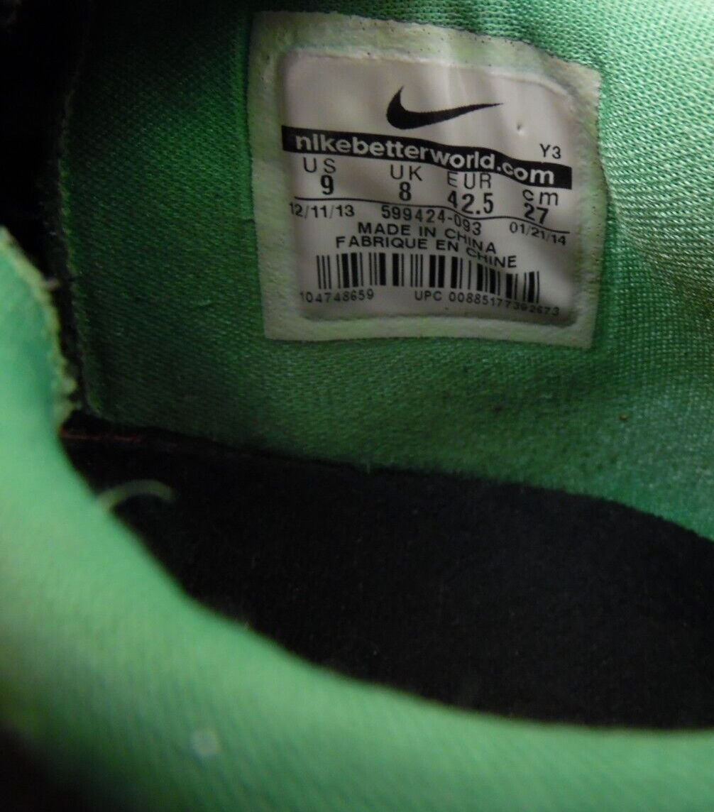 SAOLA Nike Uomo KD 6 'Night Vision' Brasile Sneakers 2014 Taglia 9 599424 093 Nero Verde