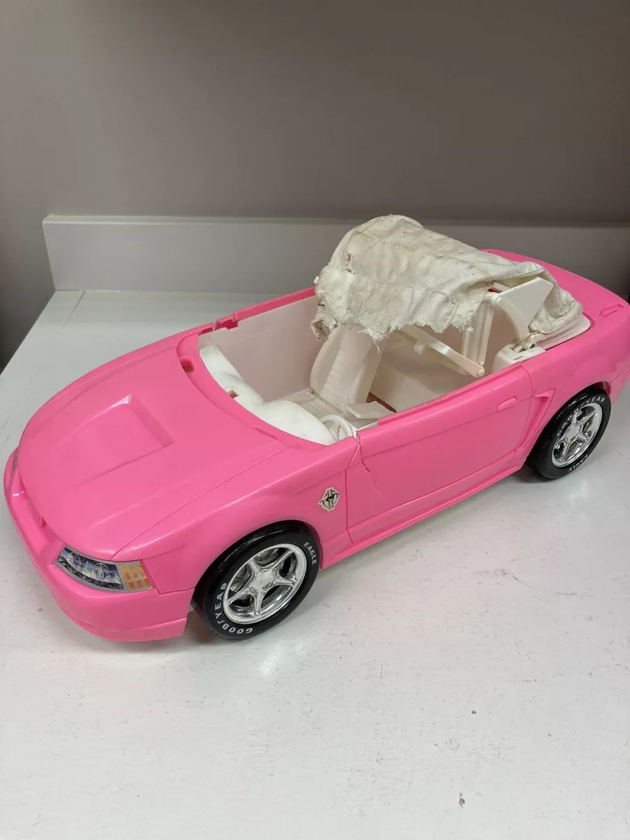 Barbie Mattel 1999 Ford Mustang Pink Convertible Cloth Top Vintage Barbie  Car