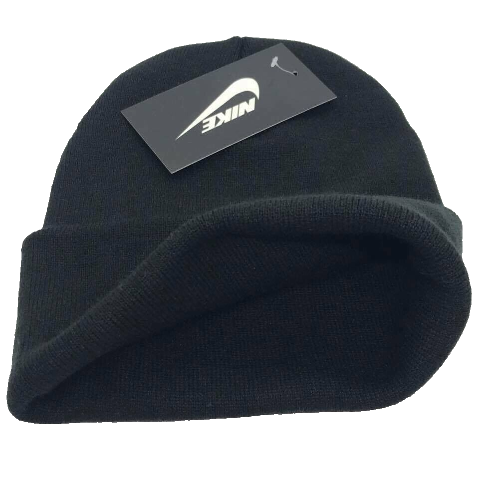 Winter Beanie Hat Nike Black White Mens Women One Size Warm On Sale
