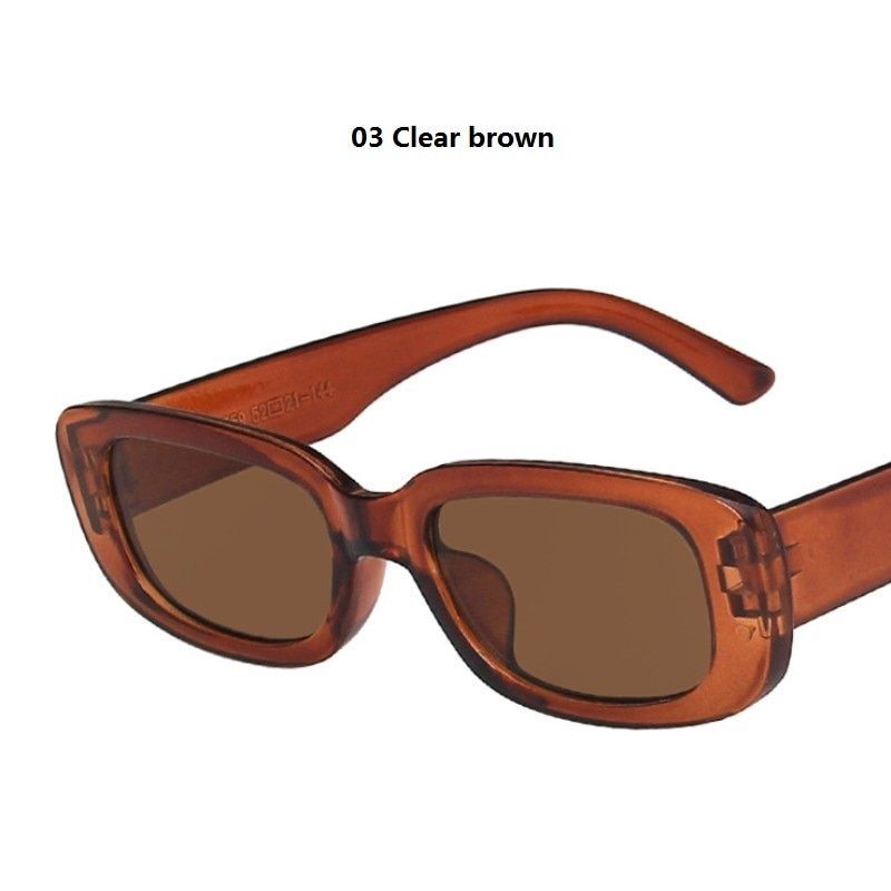 Retro Sonnenbrille Damen & Herren – Rahmenlose Rechteckige Sonnenbrille Mit Metallbügeln & UV400 Schutz