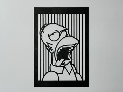#ad Homer Simpson Wandkunst Simpsons Wand Deko Dekoration Bart Marge Lisa Maggie EUR 9.95
