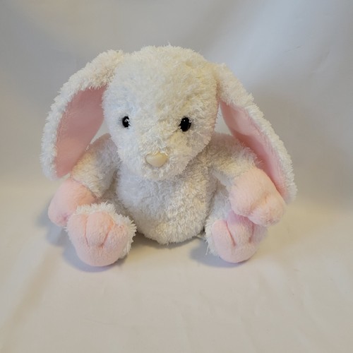 White & Pink Floppy Lop Ear BUNNY RABBIT Plush Soft & Cuddly Stuffed Animal 8” - Picture 6 of 6