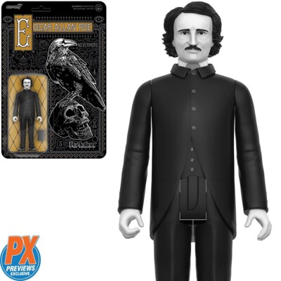 Previews Ex   Super7   Edgar Allen Poe (Raven(  3 ¾-in ReAction Fig   Ships Free