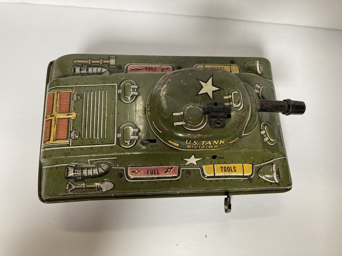 🔥 Marx 1950's U.S. Army Tank Vintage Wind Up Tin Toy | eBay