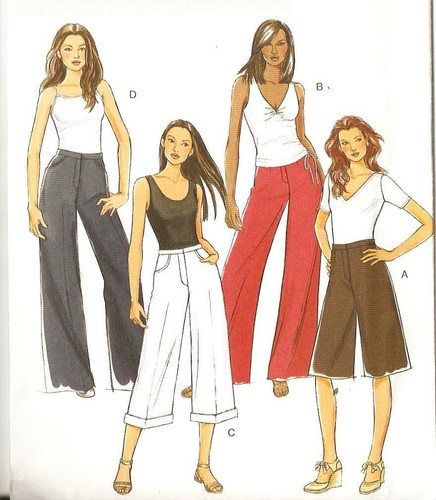 Butterick B5221 Women Fast & Easy Palazzo Flared Pants Capri Sewing Pattern 8-14 - Picture 2 of 3