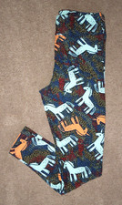 LuLaRoe TC Leggings  Vintage Aqua  Orange Actual Unicorn on Colorful RARE
