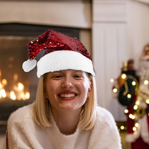 Weihnachtsmütze Gold Kopfschmuck Weihnachten Glitzer Pailletten Kind - Bild 5 von 11