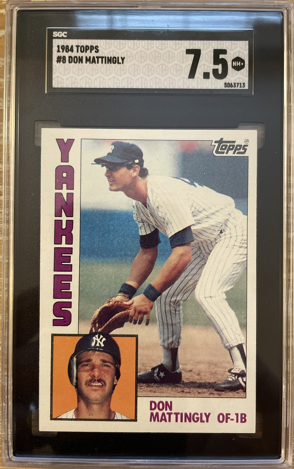 1984 Topps Baseball Don Mattingly New York Yankees #8 Rookie SGC 7.5 NM+