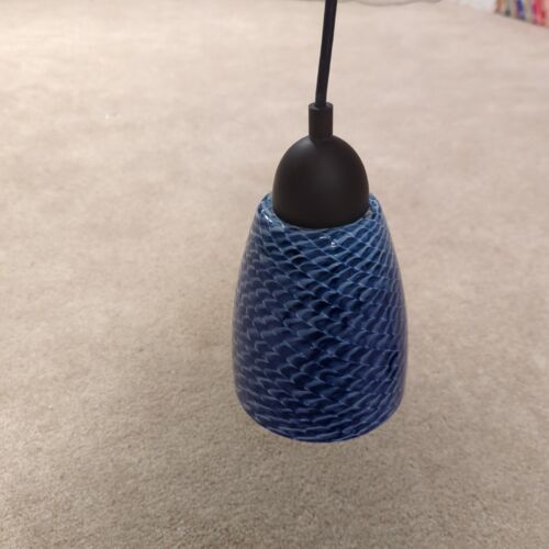 ELK Lighting Arco Baleno 1-Light Mini Pendant, Black/Sapphire Glass - 416-1S - Picture 2 of 8