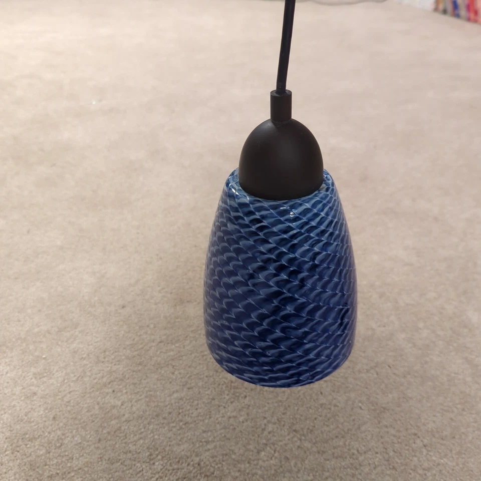 Mini colgante ELK Lighting Arco Baleno 1 luz, negro/vidrio de zafiro - 416-1S Foto 2 de 4