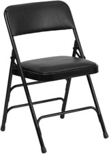 HERCULES Series Metal Folding Chairs with Padded Seats Set of 2 Black Metal Fo