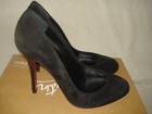100% AUTHENTIC NEW WOMEN LOUBOUTIN DOLLY 100 BLACK SUEDE PUMPS EU 37.5/US 7.5 — photo 5