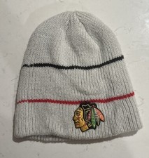 Chicago Blackhawks Mens Size OSFA Reebok Gray Cuffed Beanie Hat