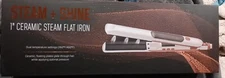 NEW SEALED TruBeauty Steam + Shine 1” Ceramic Steam Flat Iron Rose Gold & White