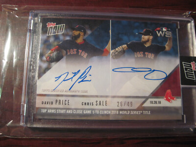 2018 Topps Now David Price/Chris Sale Duel Auto 26/49