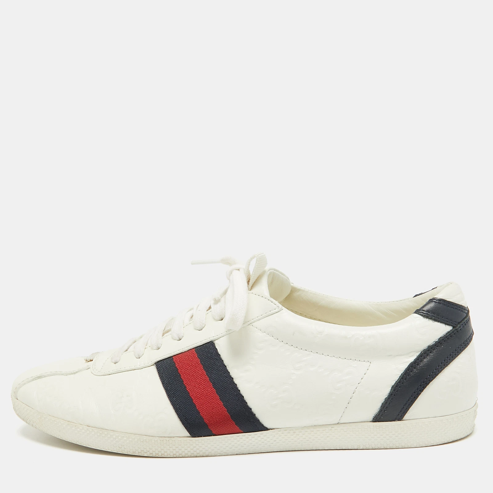 Baskets à lacets Gucci cuir blanc Ace Web pointure 39