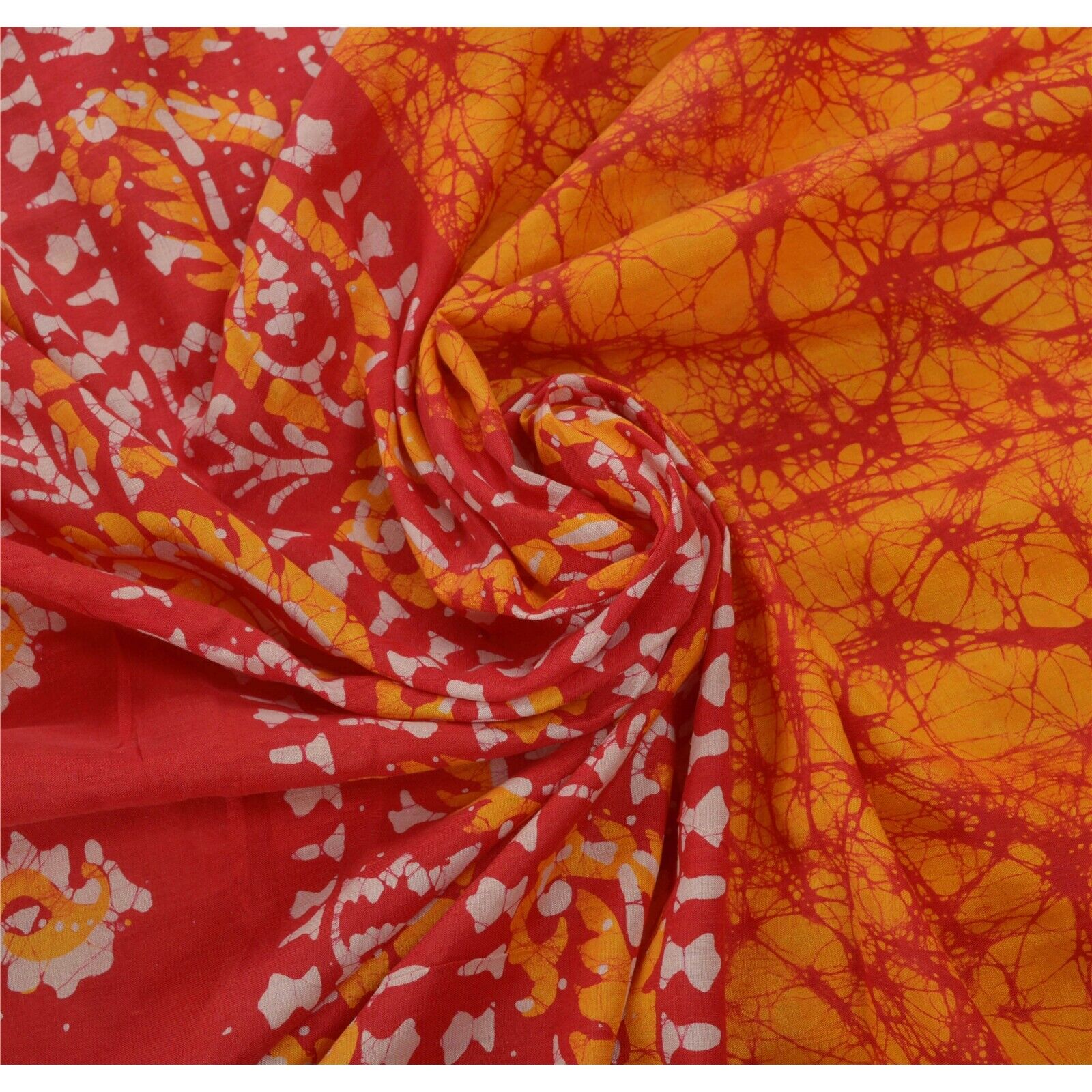 Sanskriti Vintage Yellow Indian Sari 100% Pure Co… - image 5