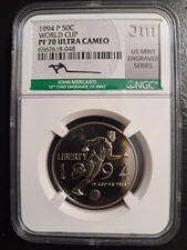 1994 P WORLD CUP SOCCER COMMEMORATIVE HALF DOLLAR NGC PF70 UCAM MERCANTI SIGNED 