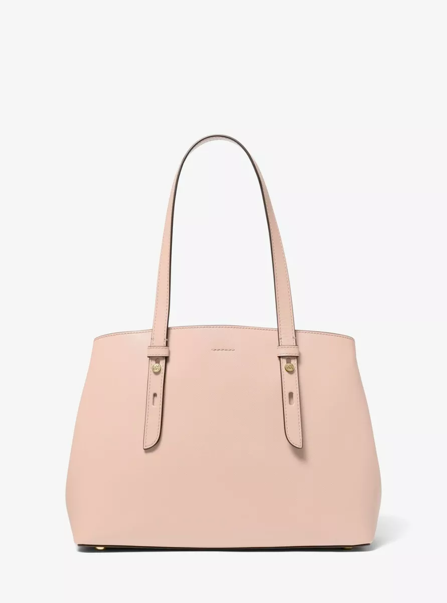 MICHAEL KORS Mel Medium Saffiano Leather Tote Bag Color: Soft Pink 