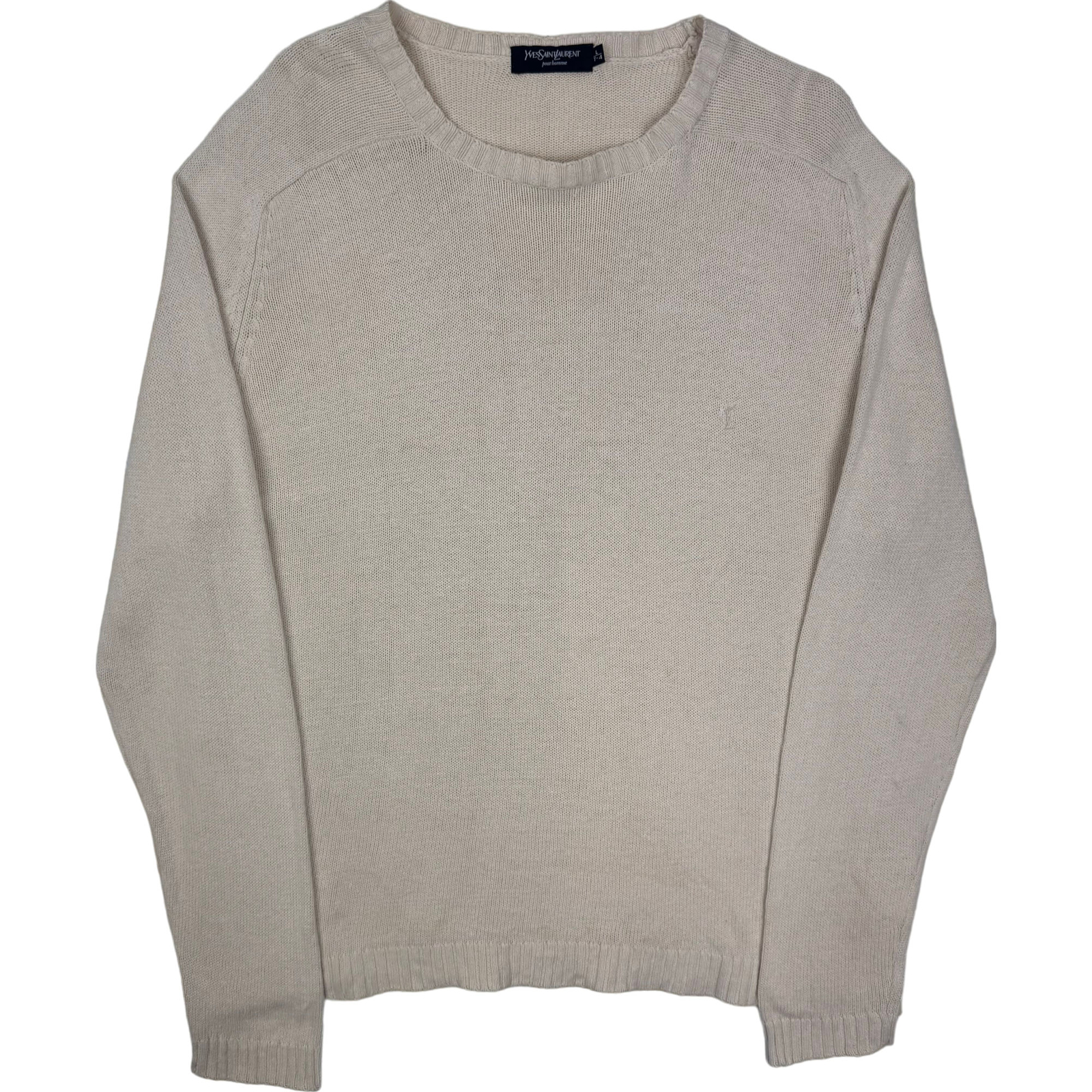 Maglione pullover maglia beige Yves Saint Laurent uomo XL