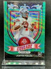 2021 Panini Football Draft Picks Justin Field Crusade Green Wave Prizm Cd No#168