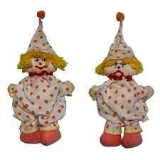 Vintage Dan Dee Imports Happy Sad Face Two-Sided Clown 14" Plush Doll 1981 HTF