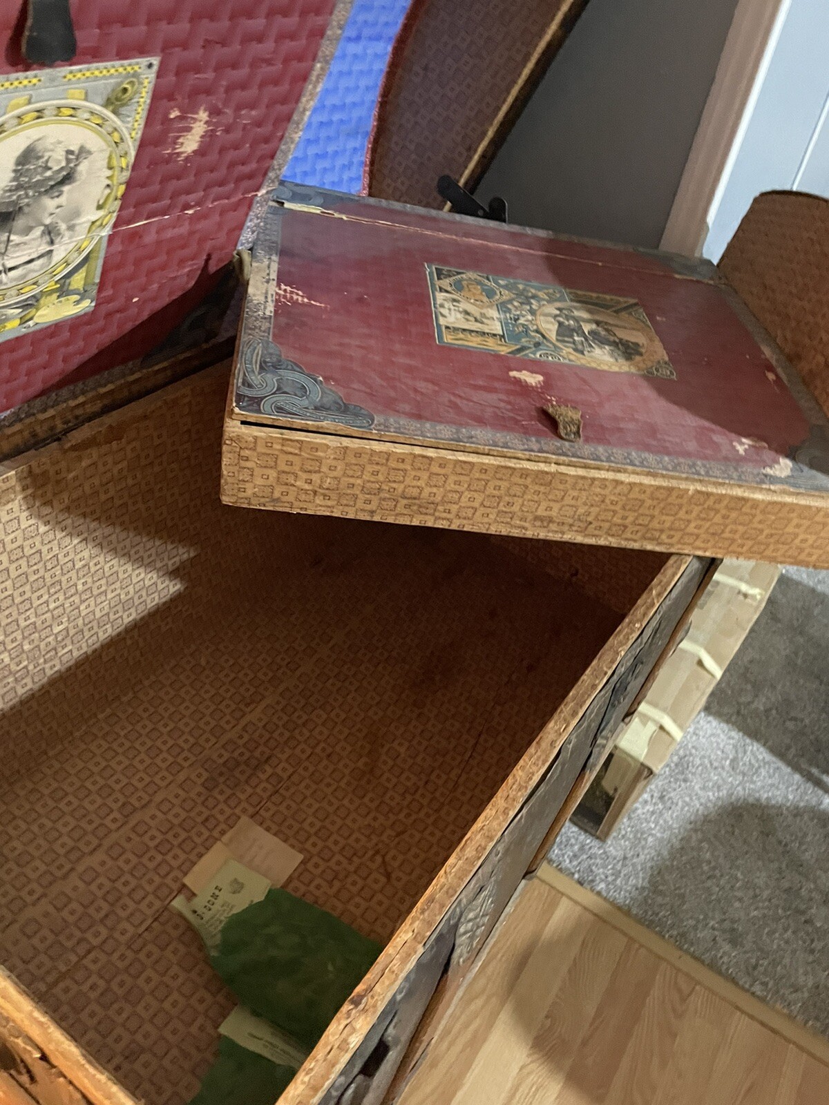 vintage Antique Large steamer trunk eBay