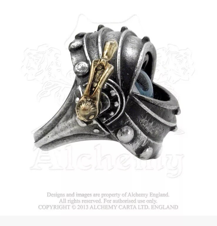 9.5 ALCHEMY GOTHIC ring Automatons Eye eyeball England steampunk  