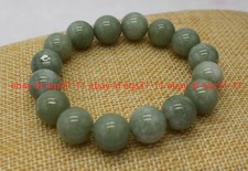 6/8/10/12mm Natural A Green Jade Jadeite Round Gems Beads Elastic Bracelet 7.5''