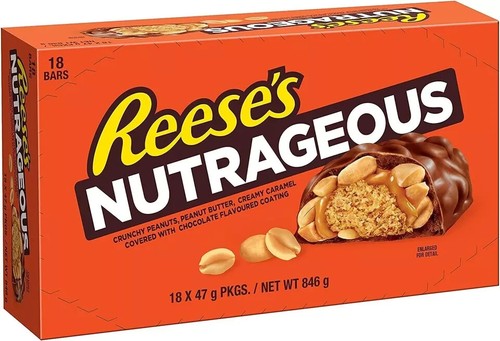 Reese's | Nutrageous Chocolate Bar, 6 x 47 g Delicious Chocolate Bar For Kids - Picture 2 of 2