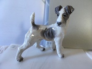 Dahl Jensen Figurine 1001 Wire Haired Fox Terrier Dog Royal