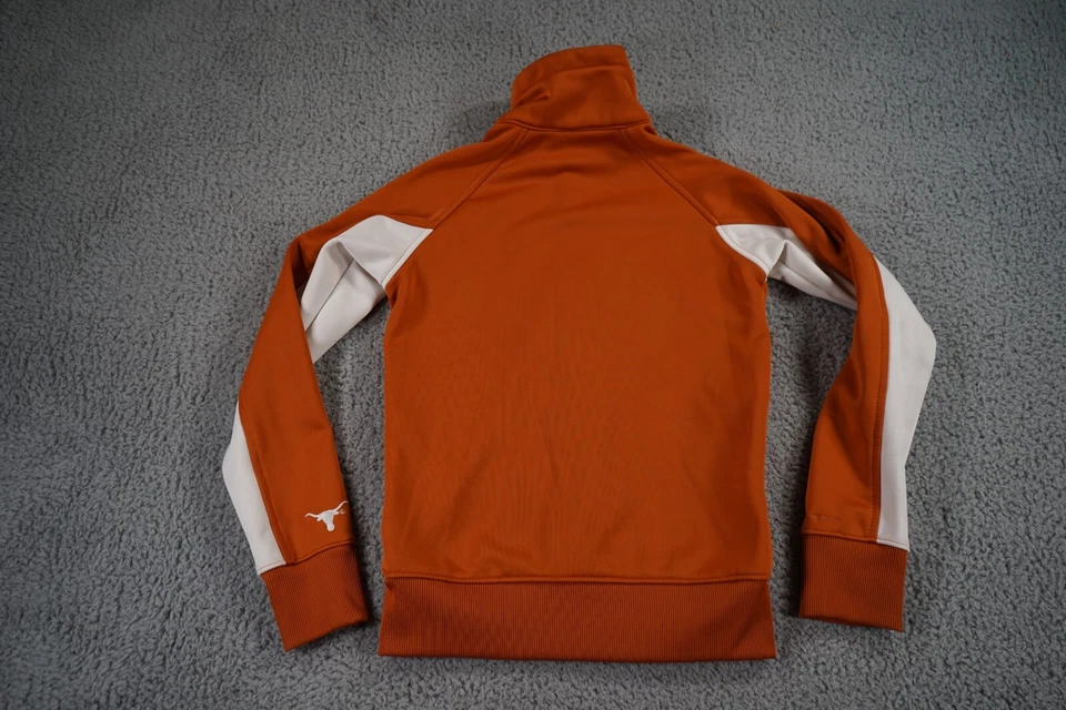Columbia Texas Longhorns Sweatshirt Womens Small Orange Full Zip Logo Pockets - Image 2 of 4