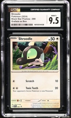 CGC Mint+ 9.5 Shroodle 099 Pokémon Black Star Promo Grafaiai ex