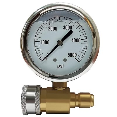 #ad #ad 5000 Psi Pressure Gauge Kit With 3 8quot; Fpt Quick Coupler Socket And 3 8quot; Mpt Quic $50.95