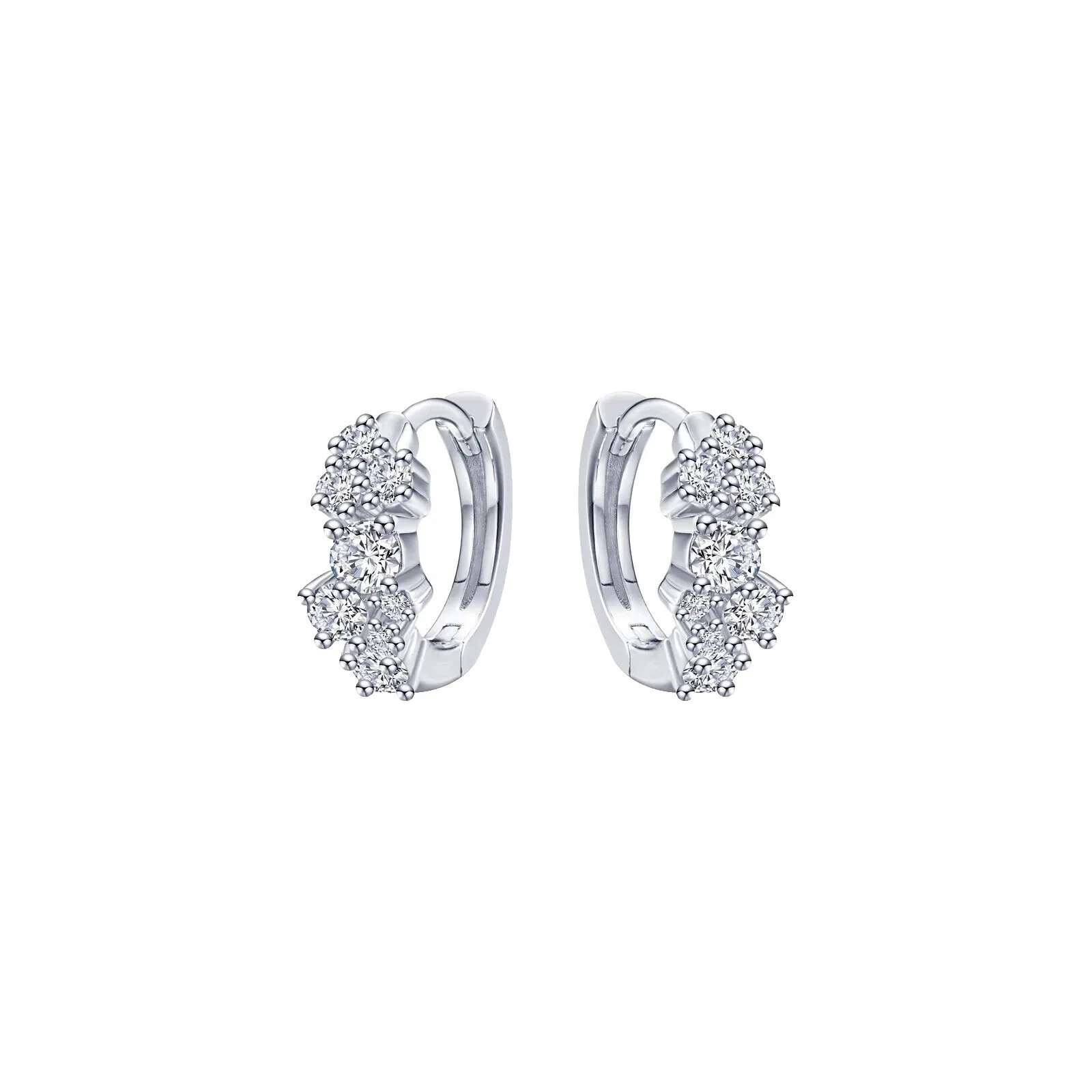Platinum Plated Huggie Stone Fashion Earrings