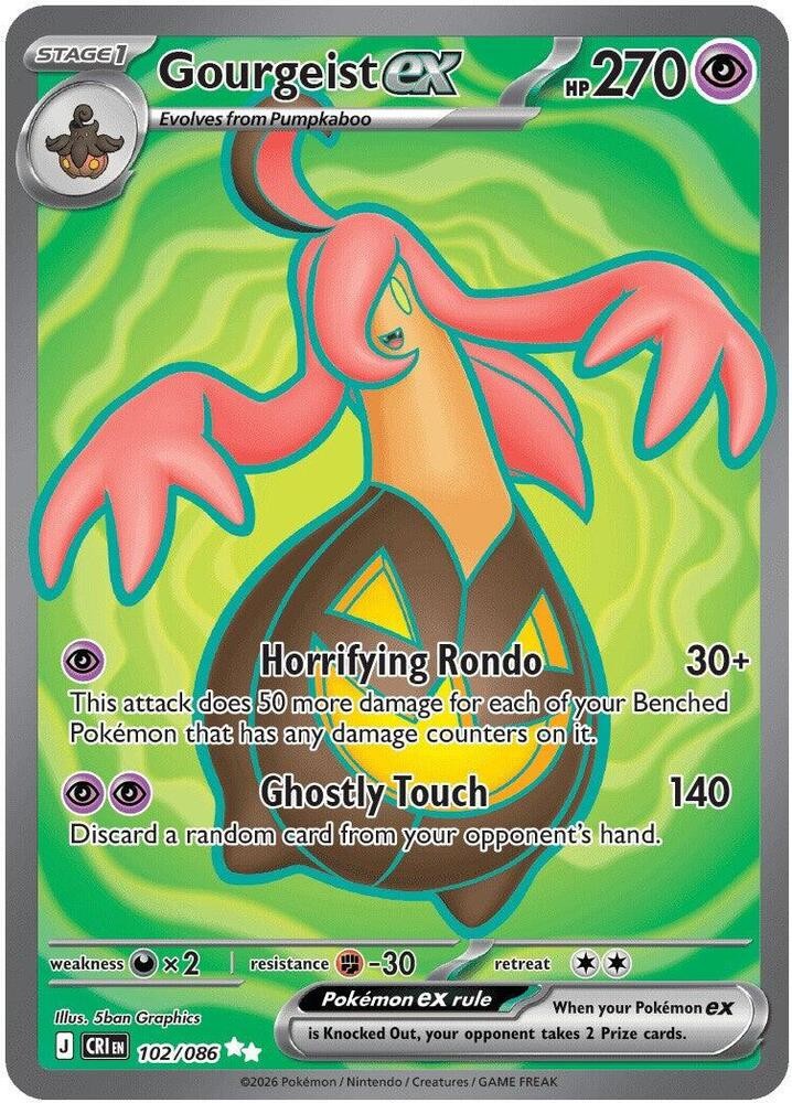 GOURGEIST EX 102/086 CHAOS RISING POKEMON (FULL ART, NM)