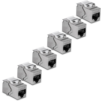 Cat6A RJ45 Keystone Inline Coupler Keystone Jack, 6-Pack, TC-KC06C6A, Keystone J