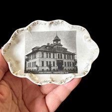 Antique pin dish HIGH SCHOOL  Souvenir WAUTOMA Wisconsin Wis WI