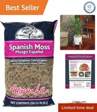 250 Cubic Inches of Moisture-Retaining Spanish Moss for Plant Aesthetics