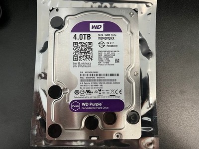 GOOD HEALTH* WD Western Digital 4TB Purple 3.5'' 5400RPM SATA WD40PURX Hard Drive