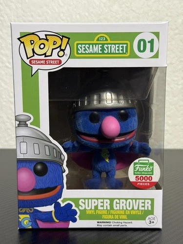 Funko Pop! Vinyl: Sesame Street - Super Grover (Flocked) #01 W/Protector
