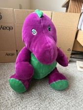VTG Barney Purple Green Dinosaur 1988 Chrisha Playful Plush Large 15" Huggable