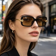Bottega Veneta BV1439 Women  s Sunglasses Black Frame Gold Knot Yellow Lenses