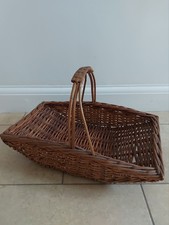 Large Willow Garden Trug Basket. Double Steamed WIcker Flower Vegetable Foraging