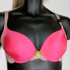 Victoria's Secret Dream Angels Perfect Coverage Bra Pink Sz 32D New SMALL SPOT