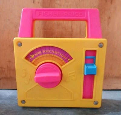 Fisher Price Ainsi Schrift Schrift Schrift Aufzieh Spieluhr Radio Spielzeug (1987) getestet sehr guter Zustand