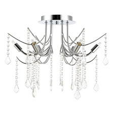 Image of Elegant Semi Flush Chandelier Ceiling Light Fitting in Polished Chrome by Hap...