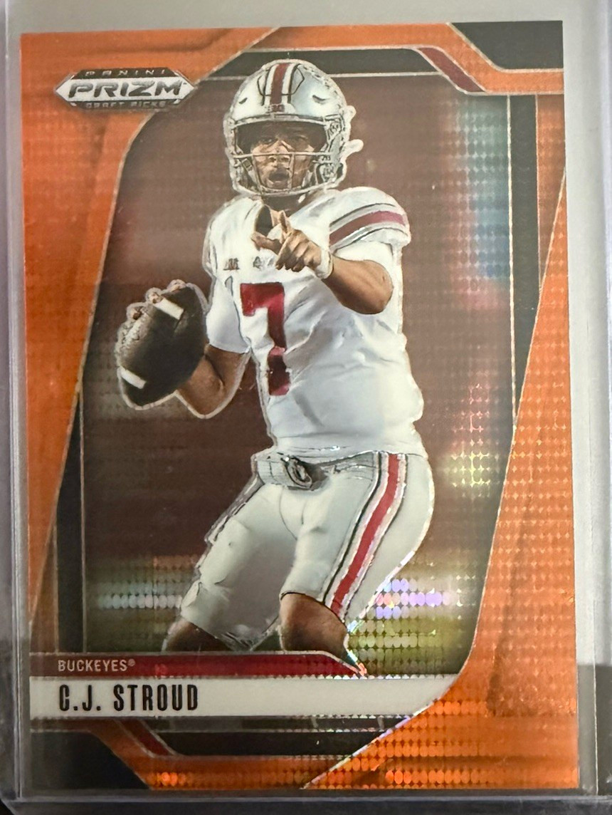 Panini Prizm Draft Picks 2025 C.J. Stroud Ohio State #186 Orange Pulsar /75